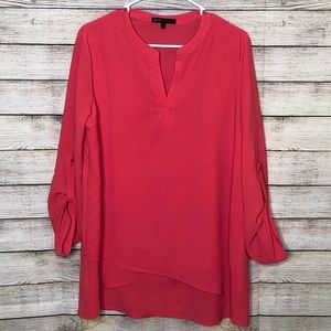Gibson‎ Coral Asymmetrical Tunic Blouse
